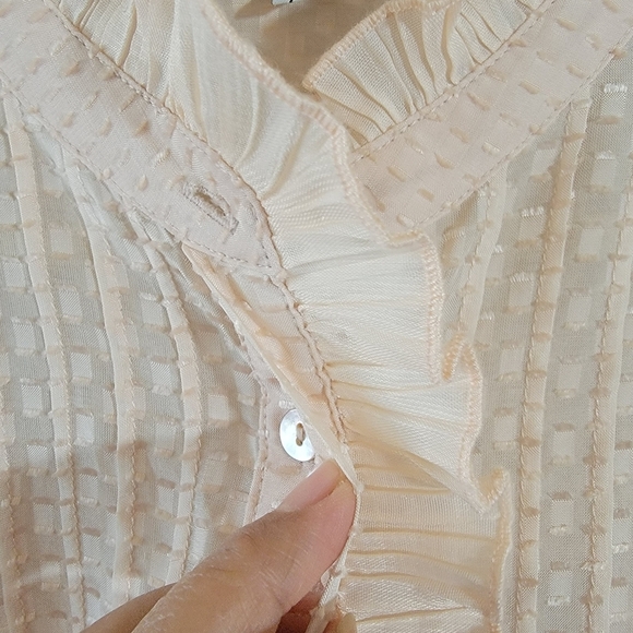 Reiss Taylor Pink Ruffle Blouse 6 Silk Blend Victorian Quite Luxury Minimalist - Picture 8 of 12